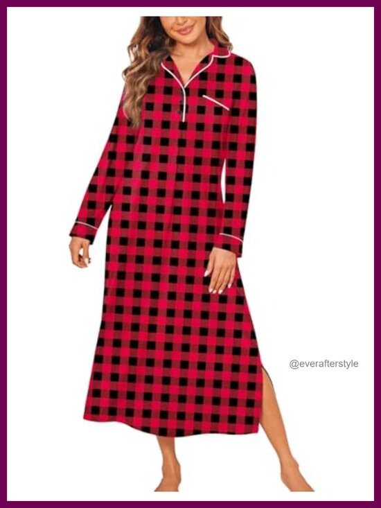 Other - Ekouaer Long Sleeve Button Down Nightgown Sleepshirt Loungewear